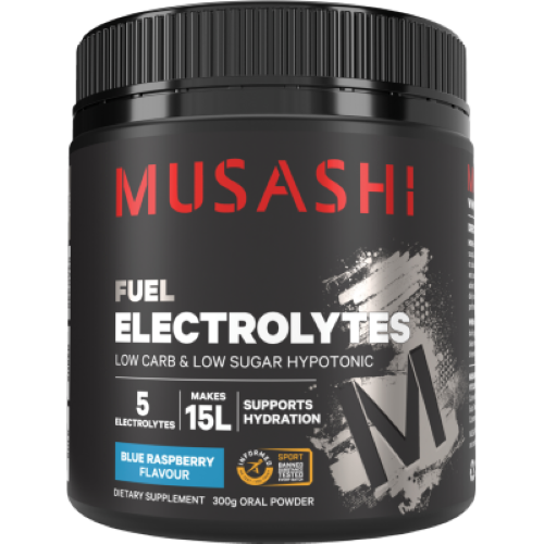 Musashi Fuel Electrolytes Blue Raspberry Flavour Oral Powder 300g