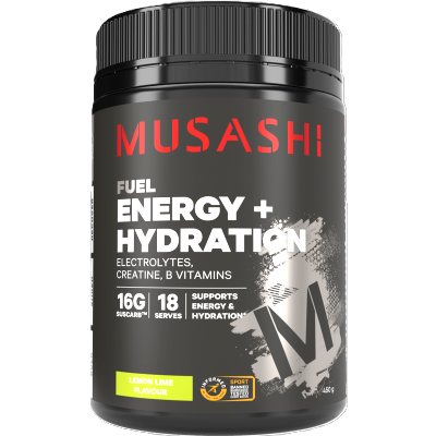 Musashi Lemon Lime Flavour Energy + Hydration 450g