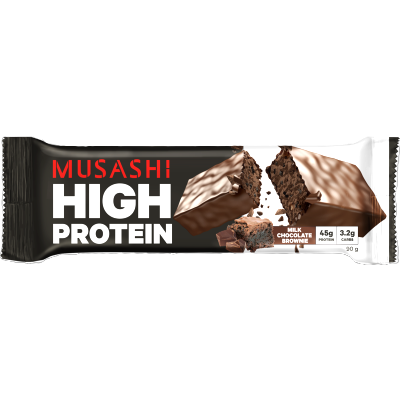 Musashi Milk Chocolate Brownie Flavour High Protein Bar 90g