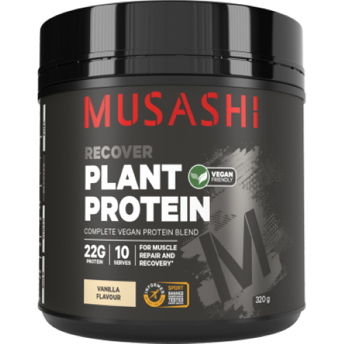 Musashi Recover Plant Protein Vanilla Flavour Powder 320g