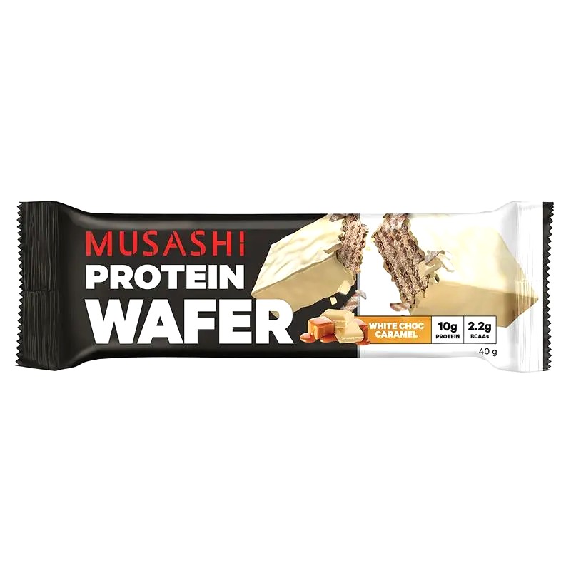 Musashi White Choc Caramel Protein Wafer Bar 40g