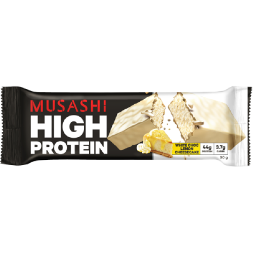 Musashi White Choc Lemon Cheesecake High Protein Bar 90g