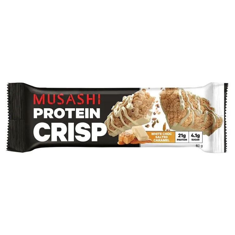 Musashi White Choc Salted Caramel Protein Crisp Bar 60g