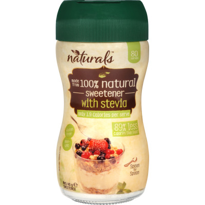 Naturals 100% Natural Sweetener With Stevia 40g