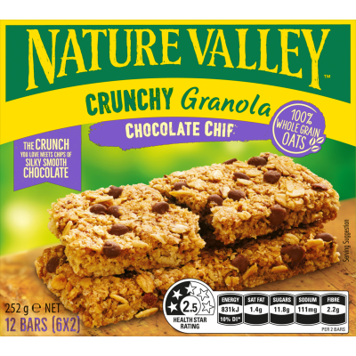 Nature Valley Chocolate Chip Crunchy Granola Bars 6 x 42g