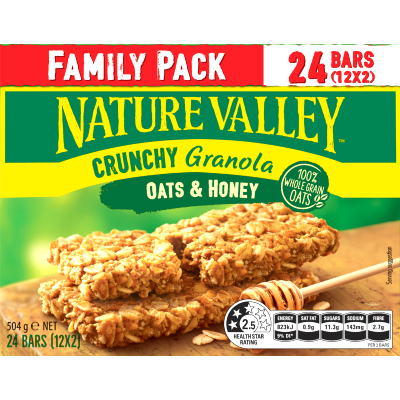 Nature Valley Family Pack Oats & Honey Crunchy Granola Bars 12 x 42g