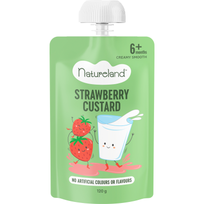 Natureland Strawberry Custard 6+ Months 120g