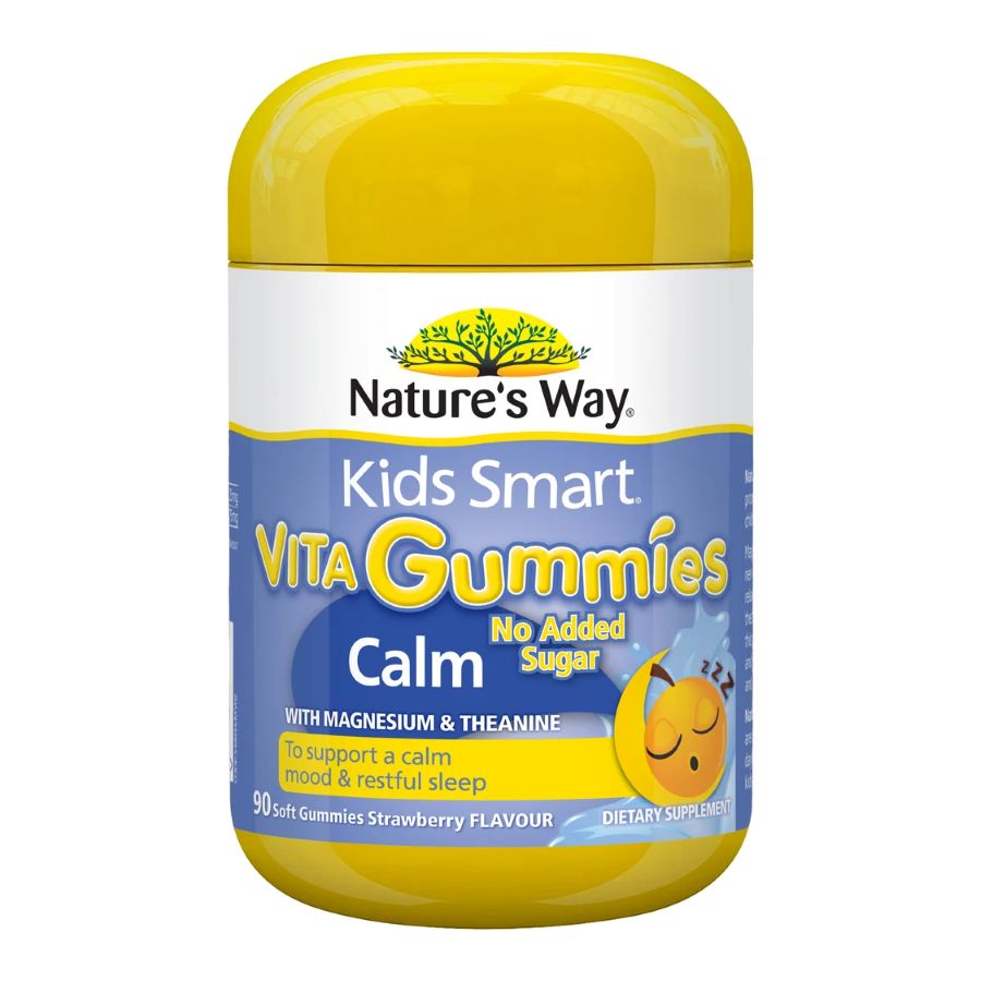 Natures Way Kids Smart Calm Strawberry Flavour Soft Vita Gummies 90pk