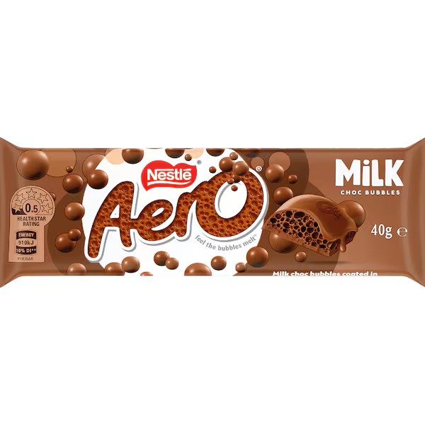 Nestle Aero Milk Chocolate Bar 40g