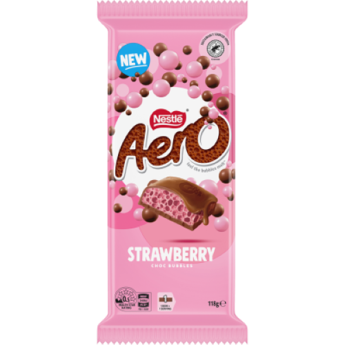 Chocolate Block Nestle Aero Strawberry 118g