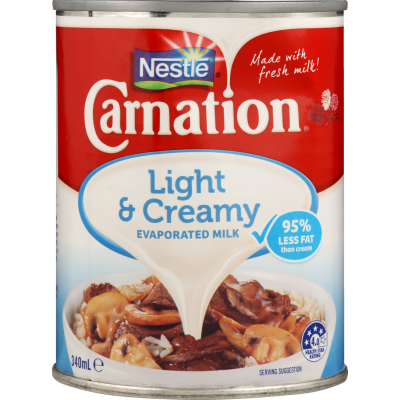 Nestle Carnation Light & Creamy Evaporated Milk Can 340ml