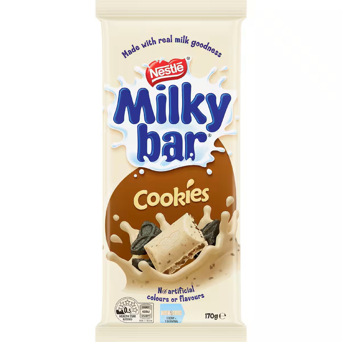 Chocolate Block Nestle Milkybar Milk & Cookies 170g