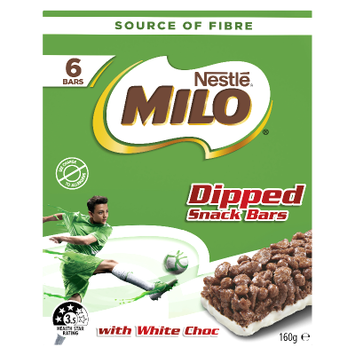 Nestle Milo Cereal White Chocolate Dipped Snack Bars 160g