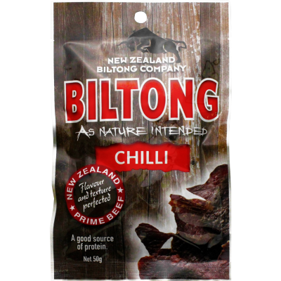 New Zealand Biltong Chilli Cured Meat 50g