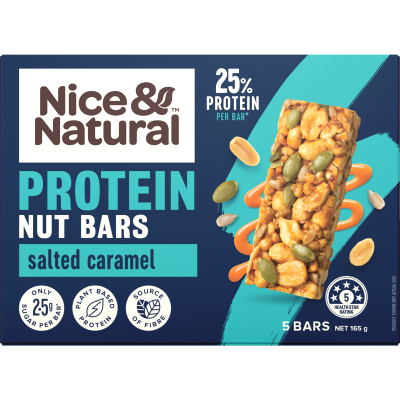 Nice & Natural Salted Caramel Protein Nut Bars 5 x 33g