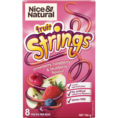 Nice & Natural Strings Fruit Snacks 8 x 17g
