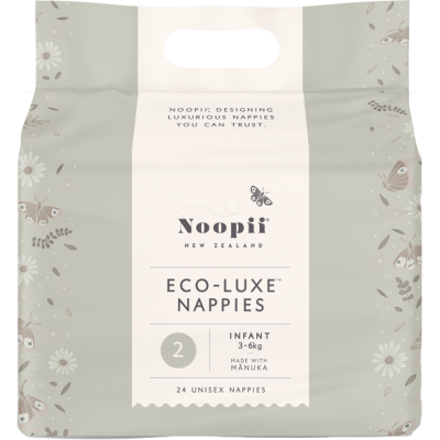Noopii Eco-Luxe Nappies N2 3-6kg Infant 24pk