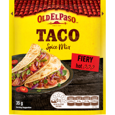 Old El Paso Fiery Hot Taco Spice Mix 35g