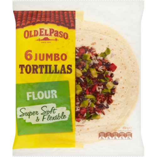 Old El Paso Flour Soft & Flexible Jumbo Tortillas 6pk