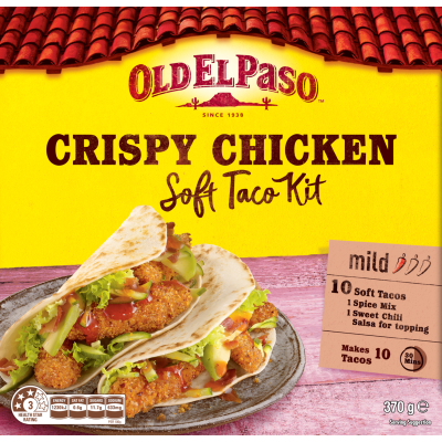 Old El Paso Mild Crispy Chicken Soft Taco Kit 370g