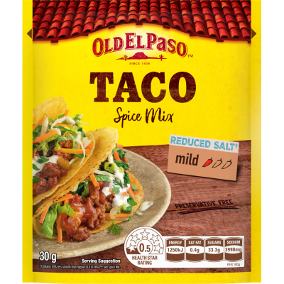 Old El Paso Reduced Salt Taco Spice Mix 30g