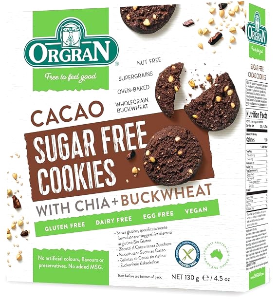 Orgran Cacao Sugar Free Cookies 130g