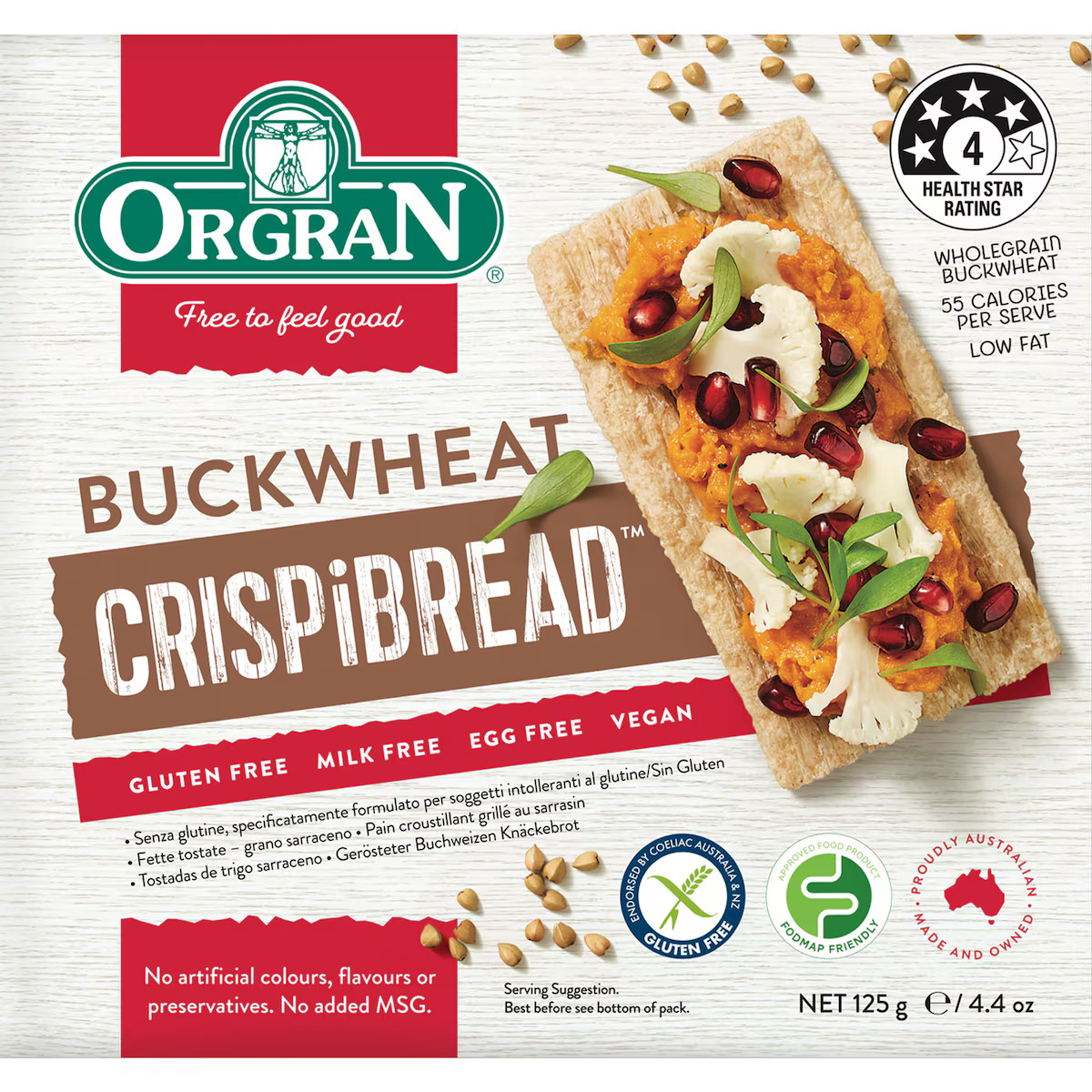 Orgran Gluten Free Buckwheat Crispbread 125g