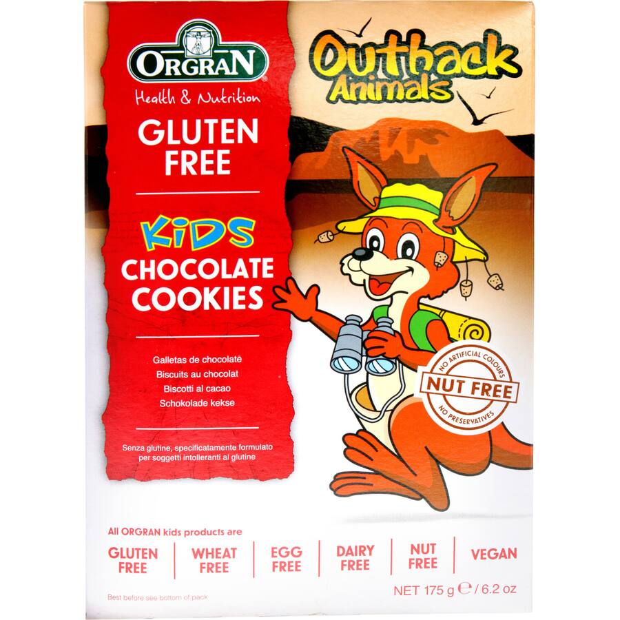 Orgran Gluten Free Kids Outback Animals Chocolate Cookies 175g