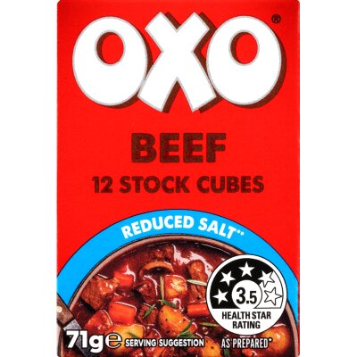 Oxo Reduced Salt Beef Stock Cubes 71g