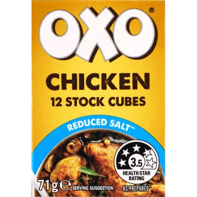 Oxo Salt Reduced Chicken Stock Cubes 71g