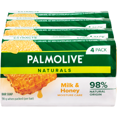 Palmolive Naturals Replenishing Milk & Honey Bar Soap 4 x 90g