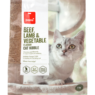 Pams Beef Lamb & Vegetable Flavour Cat Kibble 1kg