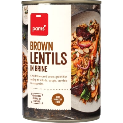 Pams Brown Lentils In Brine 400g