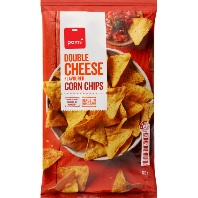 Pams Double Cheese Flavoured Corn Chips 170g