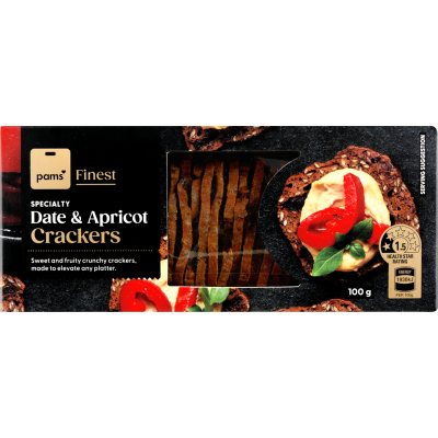Pams Finest Date & Apricot Specialty Crackers 100g