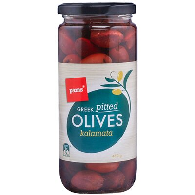 Pams Greek Pitted Kalamata Olives 450g