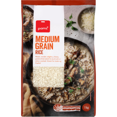 Pams Medium Grain Rice 1kg