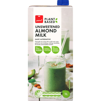 Pams Plant Based Unsweetened Almond Milk 1l