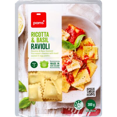 Pams Ravioli Ricotta & Basil Chilled Pasta 300g