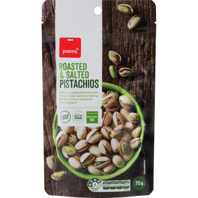 Pams Roasted & Salted Pistachios 115g