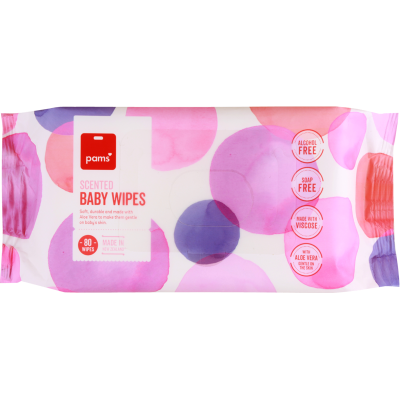 Pams Scented Baby Wipes 80pk