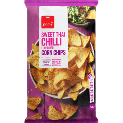 Pams Sweet Thai Chilli Flavoured Corn Chips 170g