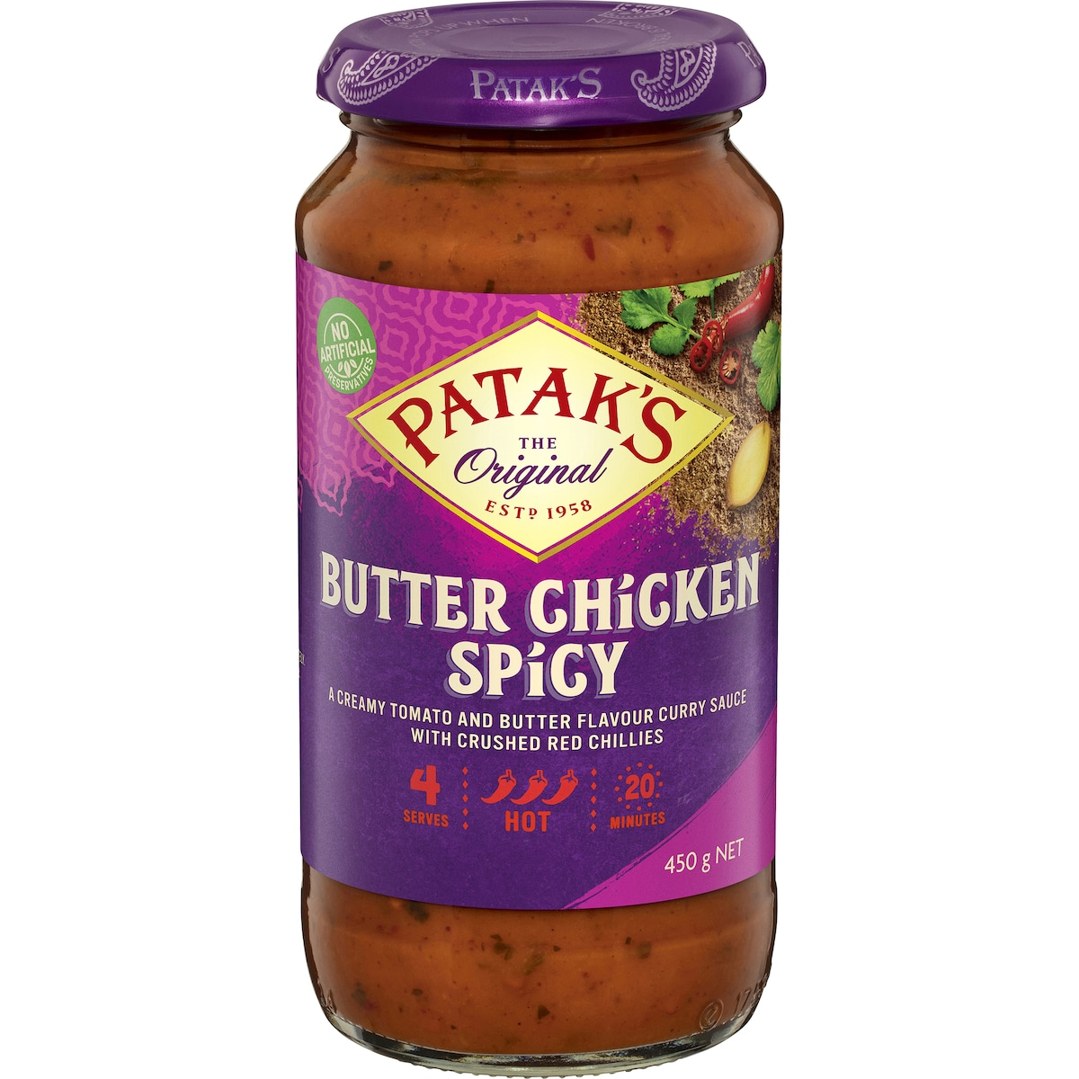 Patak's Butter Chicken Spicy Simmer Sauce 450g