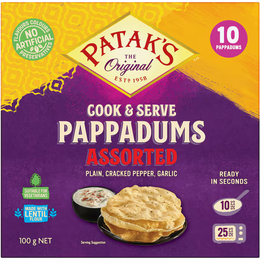 Patak's Cook & Serve Assorted Pappadums 100g