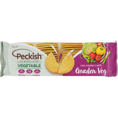Peckish Garden Vegetable Rice Crackers 90g