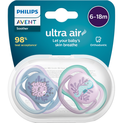 Philips Avent Avent Soother Ultra Air Deco Soother 6-18 Months 2pk
