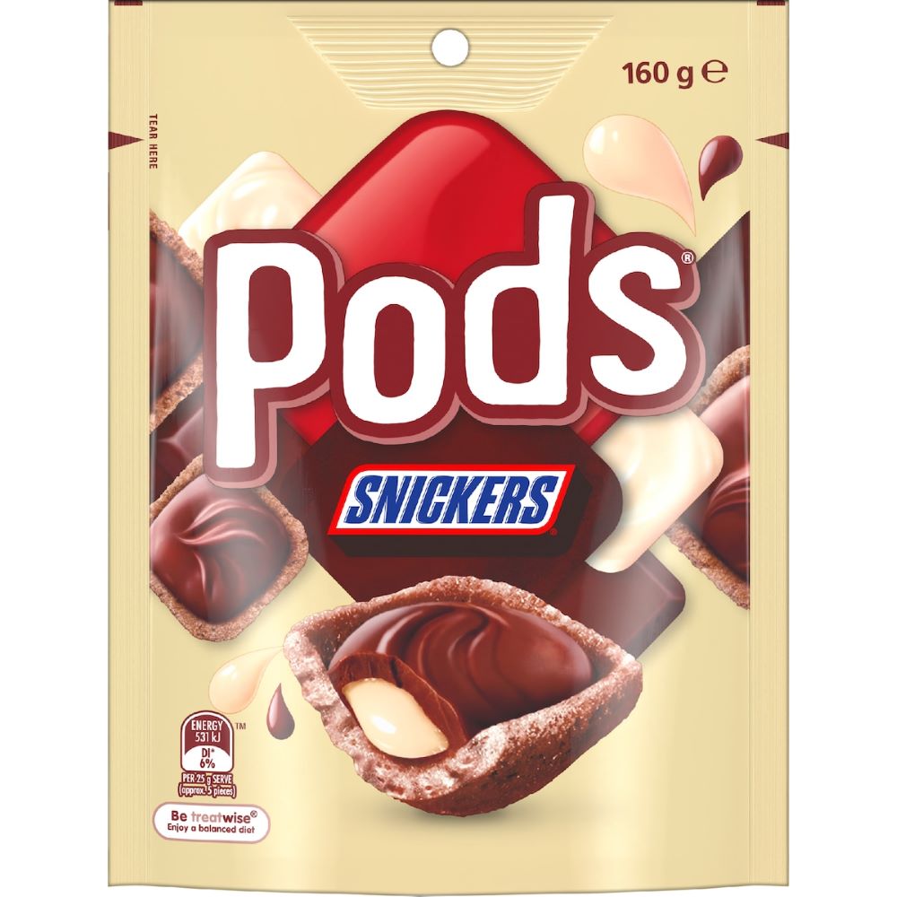 Pods Snickers Chocolate Bag 160g