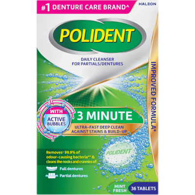 Polident 3 Minute Daily Cleanser For Dentures 36pk