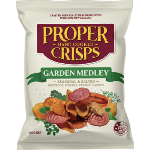 Proper Crisps Garden Medley Crisps 100g