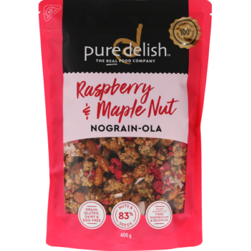 Pure Delish Raspberry & Maple Nut Nograin-Ola 400g
